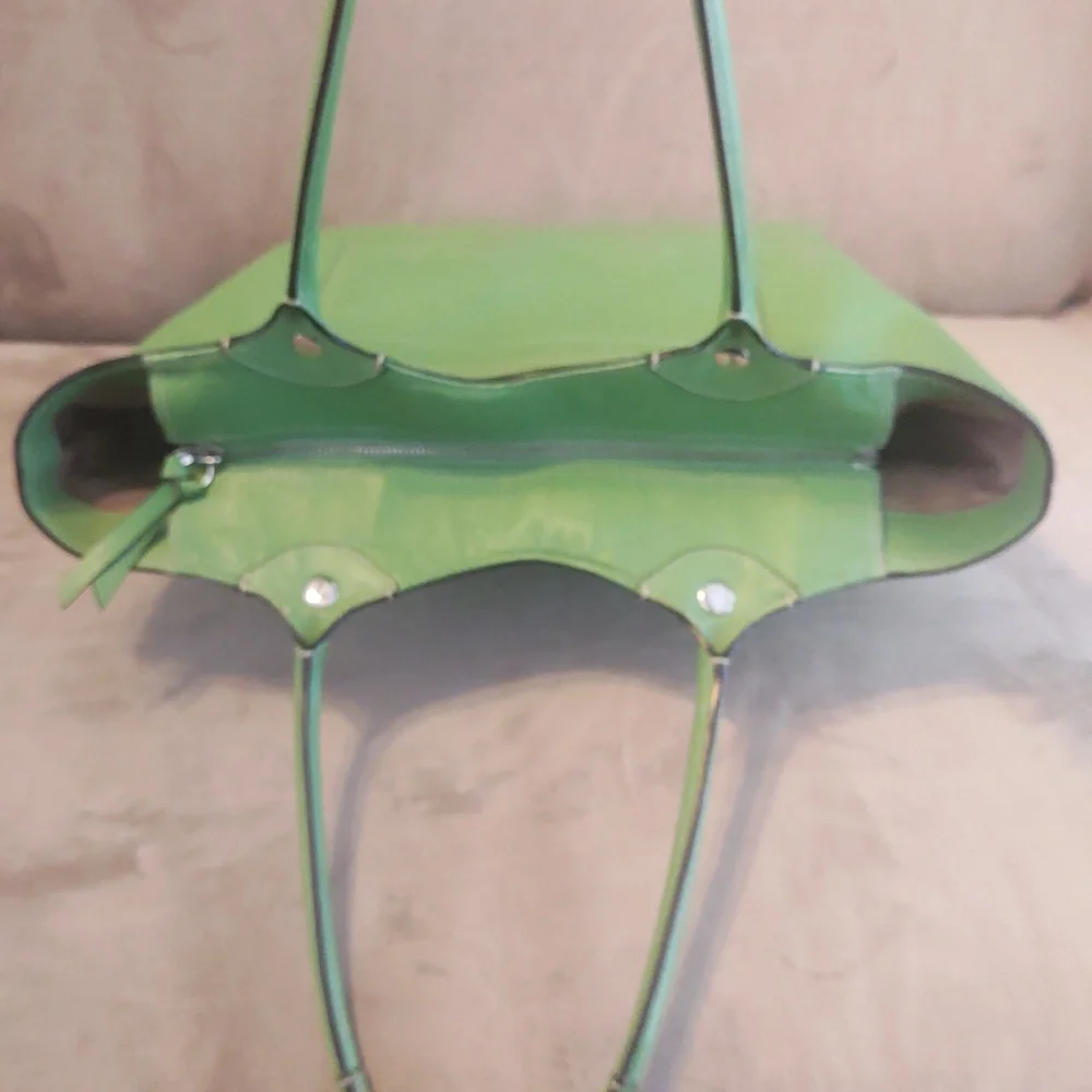 COACH Apple Green Legacy Bleecker Leather Tote Bag F14383 - Picture 5 of 16